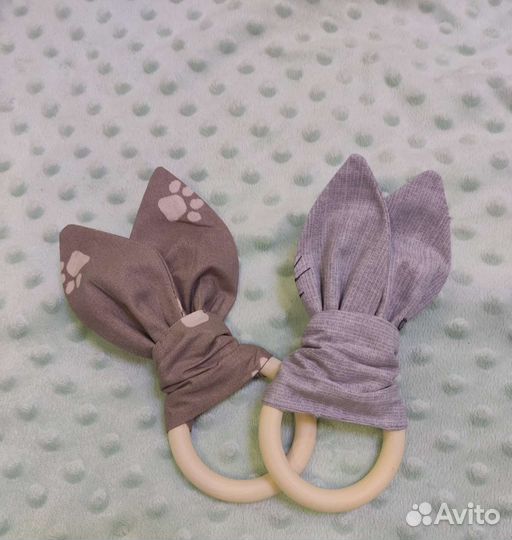 Игрушки прорезыватели, грызунок шуршащие ушки