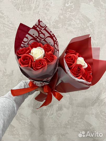 Быкеты из мыльных роз