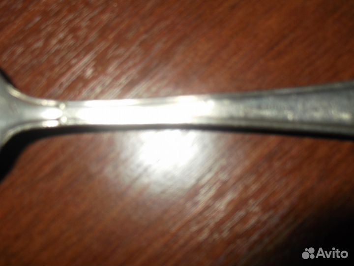 Столовая посеребреная ложка и 3 мельхиоровых