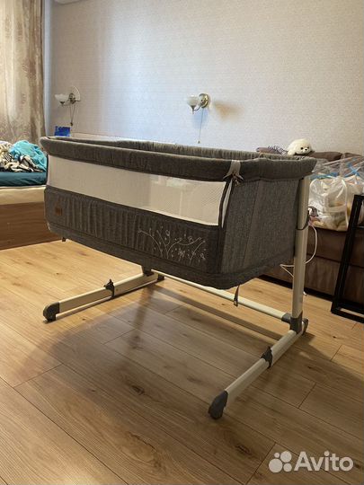 Колыбель Nuovita Accanto Calma, темно-серый лен