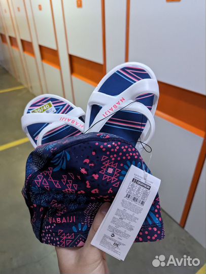 Шлепки и шапочка для плавания oxelo decathlon