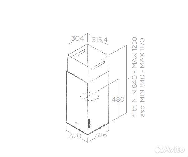 Островная вытяжка elica haiku island BL/A/32