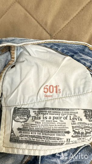 Джинсы Levi's 501 s 28/32 slim