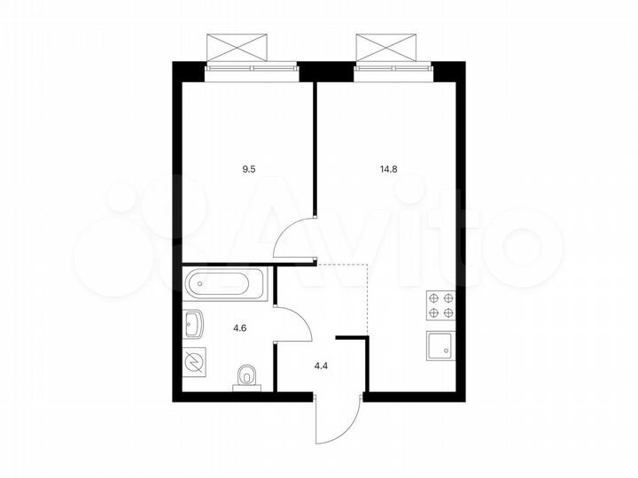 1-к. квартира, 33,3 м², 6/16 эт.