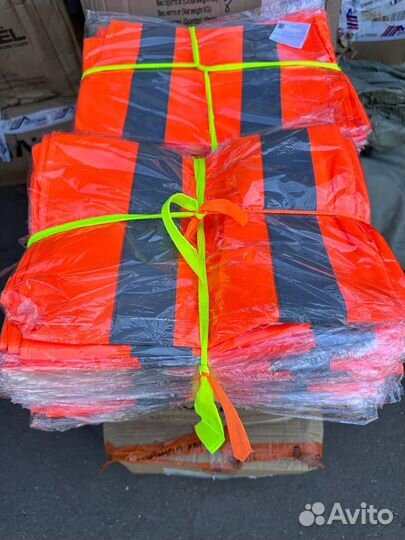 Жилет сигнальный оранжевый 80гр 2соп