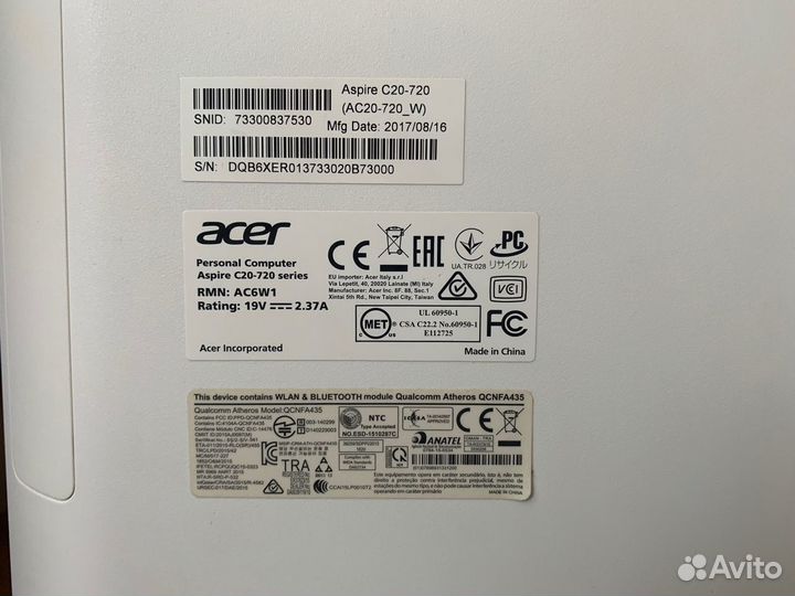 Моноблок Acer Aspire C20-720