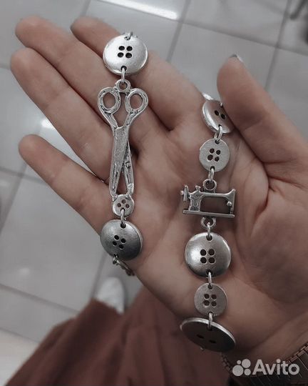 Набор украшений Швейный посеребренный портниха