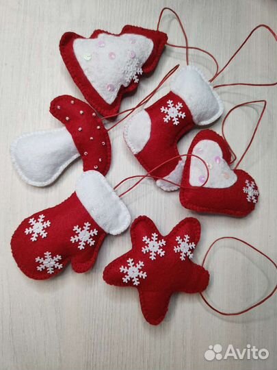 Набор ёлочных игрушек из фетра