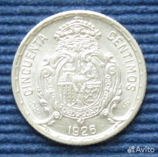Испания 50 сентимо 1926
