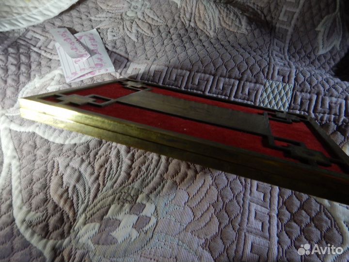 Латунная редкая поздравительная открытка-складень