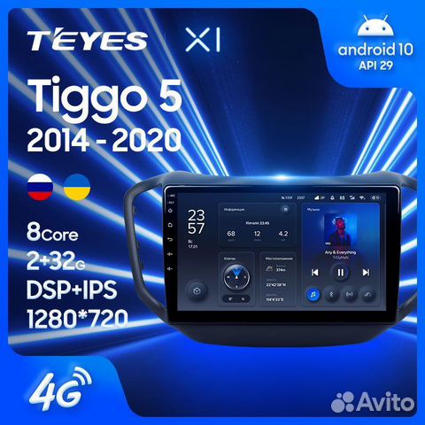 Магнитола на Chery Tiggo 5 Teyes X1 4G 2/32