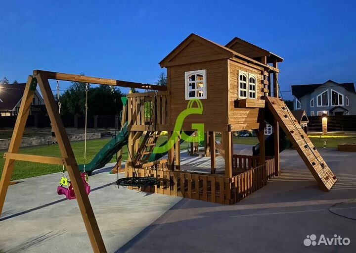 Детская площадка деревянная для дачи 