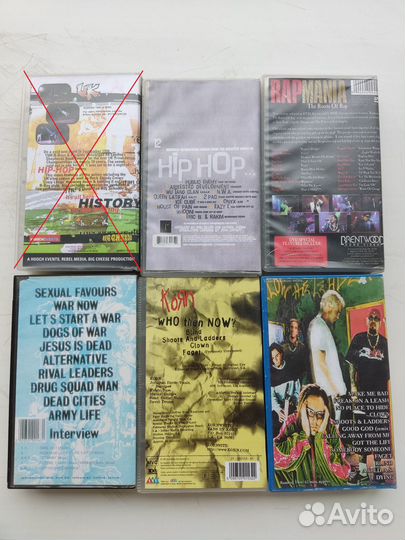 VHS Видеокассеты с музыкой в пластиковых боксах