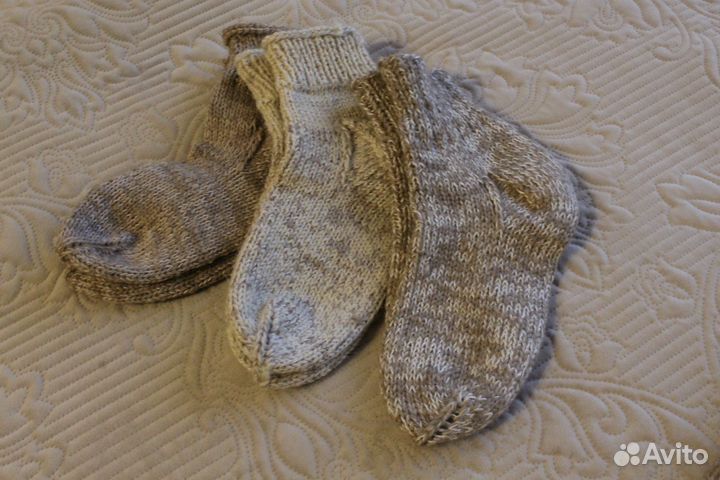 Носки шерстяные вязаные