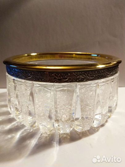 Ваза-конфетница. Хрусталь. Серебро