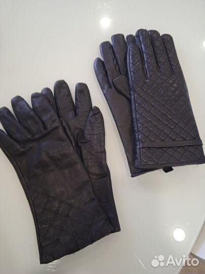 Перчатки женские кожаные