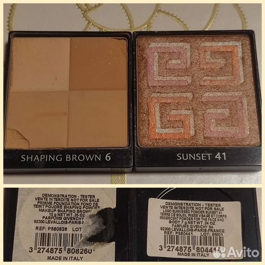 Пудра и тени тестеры