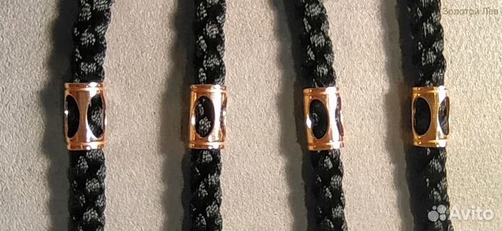 Гайтан с 4 вставками серебро с позолотой