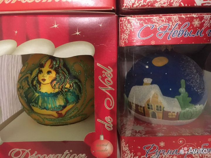 Новые елочные шары,ручная роспись