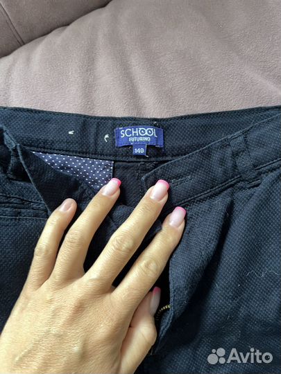 Брюки синие 140р