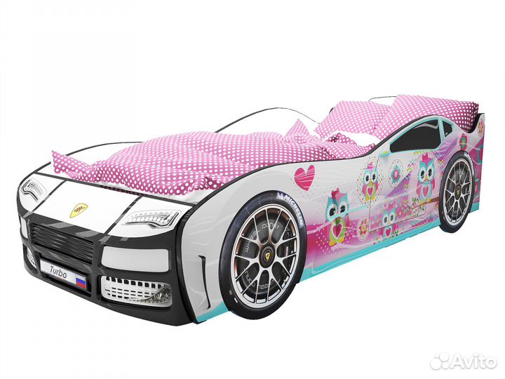 Кровать-машина Турбо Белая 2