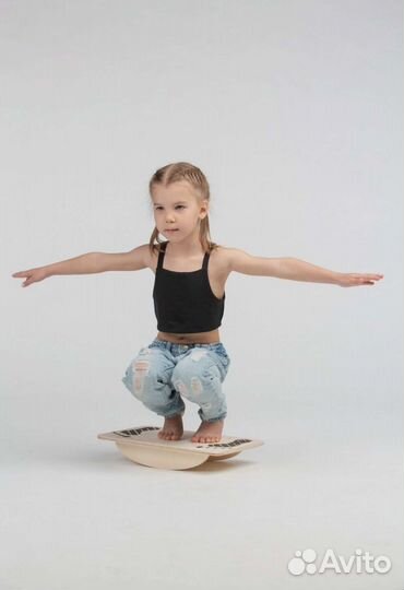 Балансировочная доска деревянная, детский тренажёр