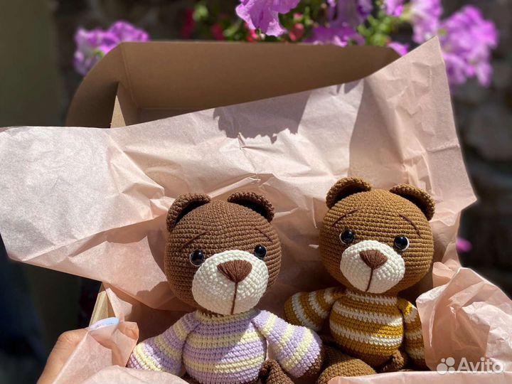 Мишка тедди ручной работы. Вязаные игрушки