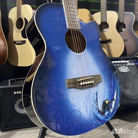 Elitaro E4020 Wave акустическая гитара с принтом