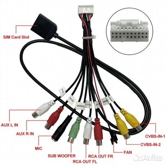 Переходник кабель адаптер тюльпаны RCA 20 pin