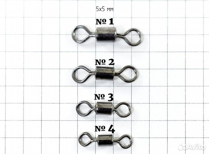 Вертлюги рыболовные № 3 (100 шт.)