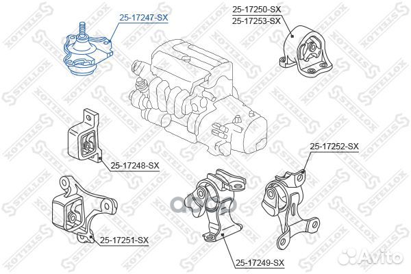 25-17247-SX подушка двигателя правая Honda CR
