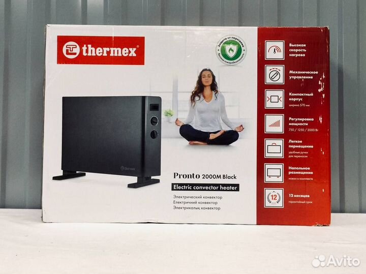 Конвектор Thermex 2 кВт черный (Новый)