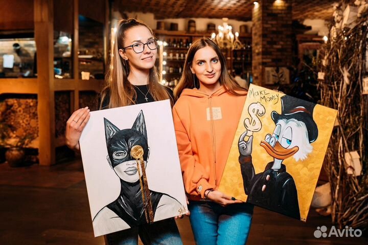 Мастер класс по рисованию с вином на день рождения