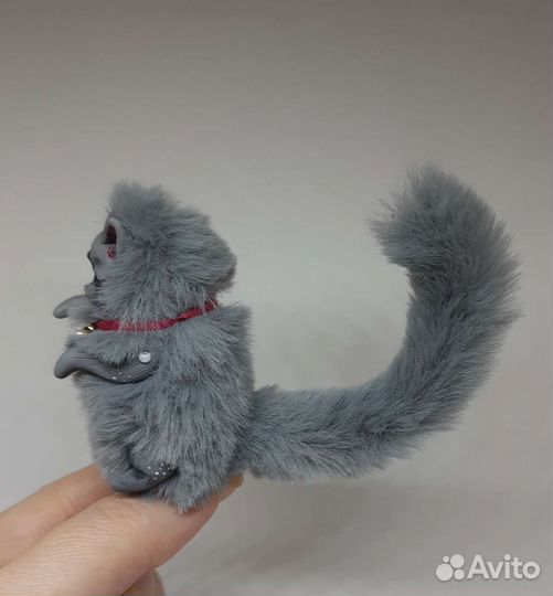Миниатюрный серый кот