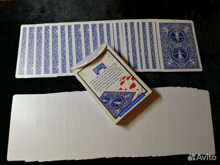 Карты для фокусов Bicycle Blank Face (синий)