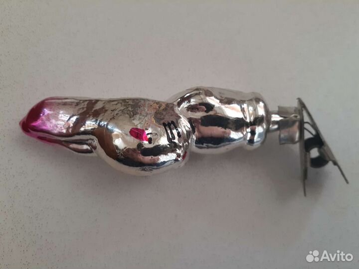 Игрушка елочная заяц на прищепке