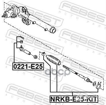 Пыльник рулевой рейки nrkb-E25-KIT Febest