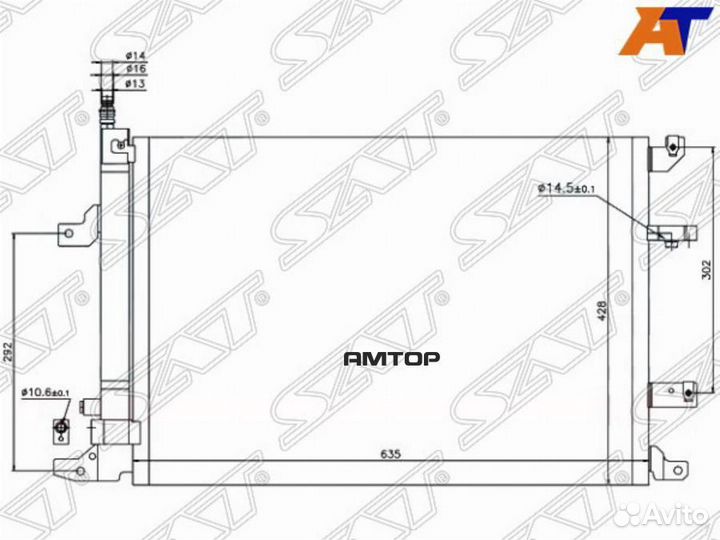 SAT ST-VL10-394-A0 Радиатор кондиционера Volvo S60