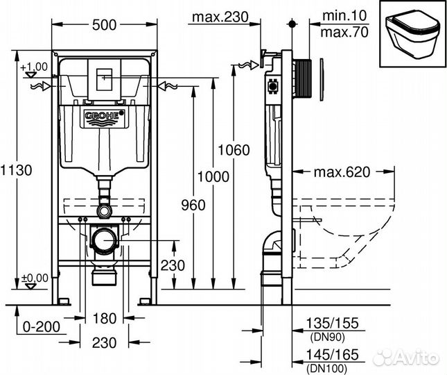 Инсталляции Grohe Rapid SL 38772001