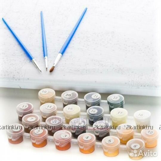 Картина по номерам 40x50 Котик в желто-голубом цве