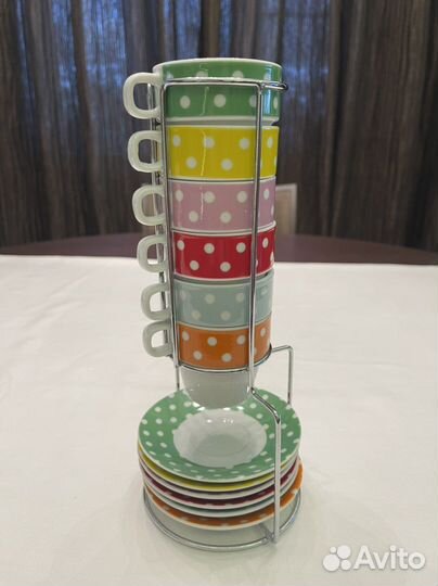 Набор кофейных чашек с подставкой