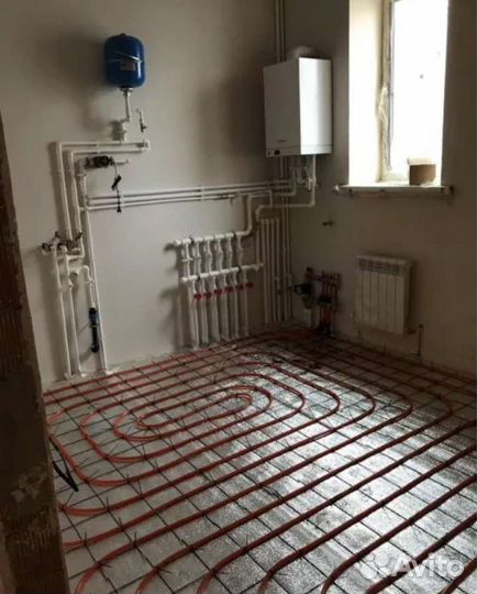 Монтаж водяного тёплого пола сборка котельной
