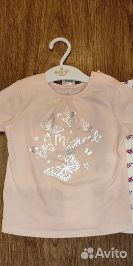 Новый комплект лонгсливов для девочки 74 р