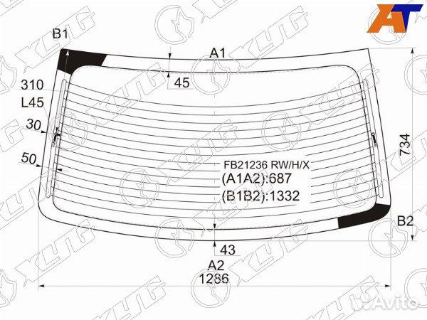 Стекло заднее hyundai elantra