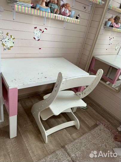 Стол растущий икеа Микке плюс растущий стул
