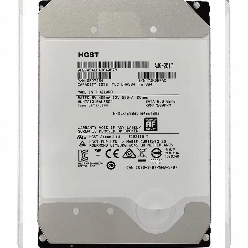 [HUH721010ALE604] Жесткий Диск Hgst 10tb Sata3 3,5 Huh721010ale604