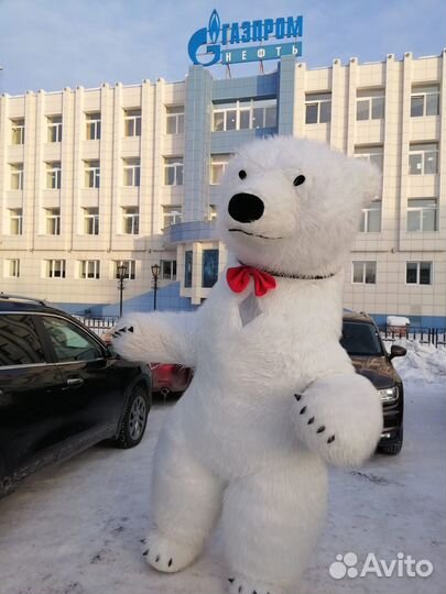 Медведь белый,костюм надувной 2м 60 см.Новый