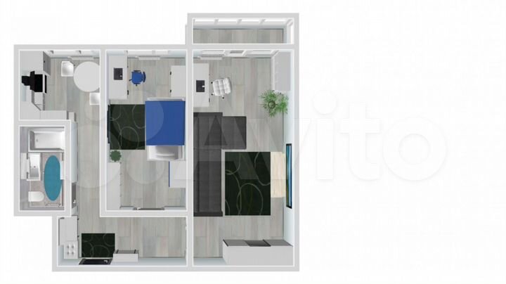 2-к. квартира, 43,2 м², 5/5 эт.