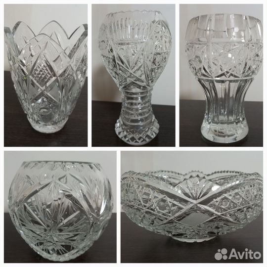 Ваза шар, ваза кубок, хрусталь СССР