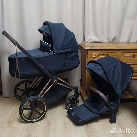 Коляска 2в1 Cybex Priam lll black/rosegold